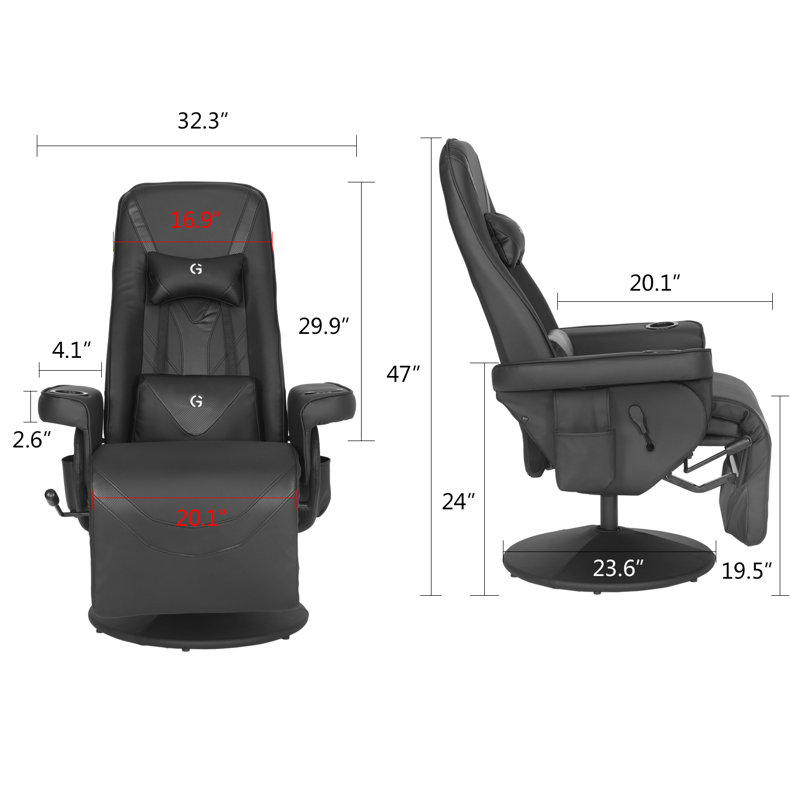 Inbox Zero Queen Throne Video Gaming Chair Ergonomic Recliner, High